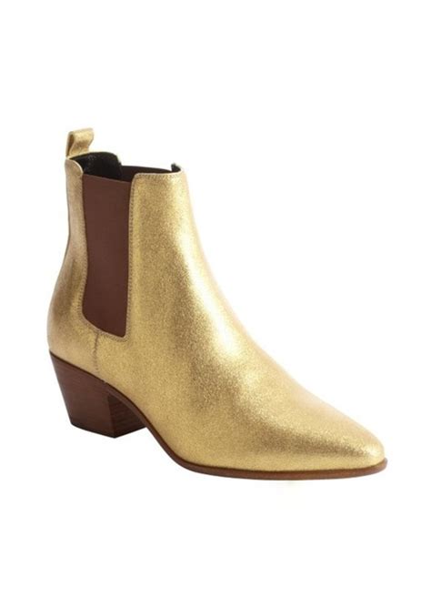 ysl gold glitter boots|YSL saint laurent boots.